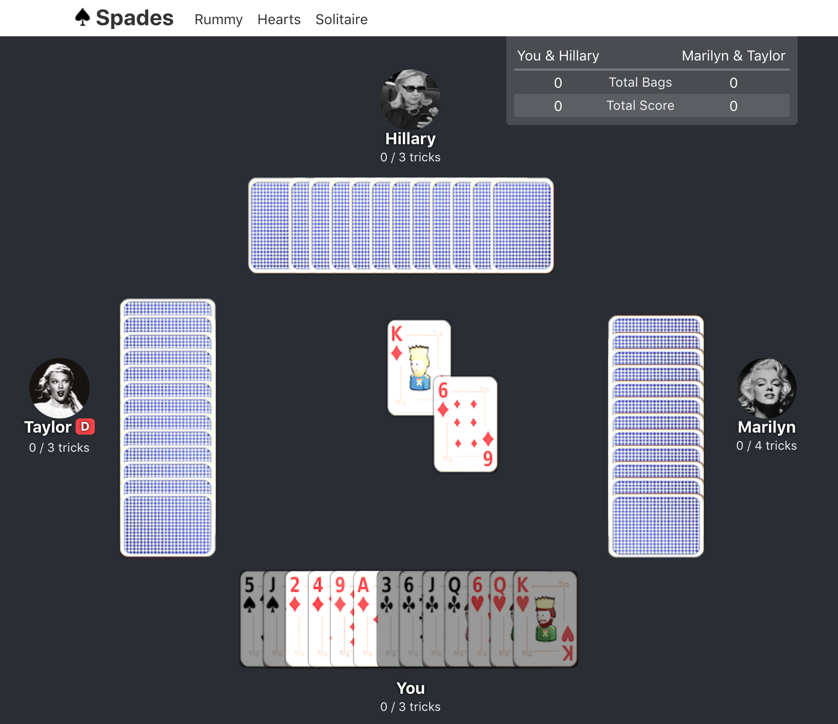 spades plus online game